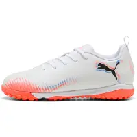Puma FUTURE 8 PLAY TT Mid Football Boots Youth, Shoes, White/Black/Glowing Red, 34.5