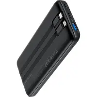 Choetech Powerbank B654 10000mAh 22,5W USB-A, USB-C, micro USB med inbyggd USB-C/Ligtning - svart