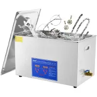 Vevor Profesjonell Ultralydrenser, 30 L Ultralydsmykkerenser med Digital Timer og Varmeelement, Industriell Ultralydrenser i Rustfritt Stål 40kHz for Briller, Klokker, Ringer, Smådeler