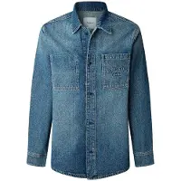 Pepe Jeans for man. PM309081 Weston blue shirt (M), Casual, Cotton, Long sleeve