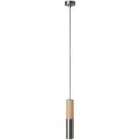 Creative Cables Hengelampe Med Tekstilkabel Og Dobbel Tub-e14-lampe I Tre Og Metall