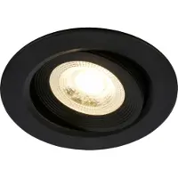 Briloner Desi innfellingslampe, svart, Ø9cm, dimbar, 3000K