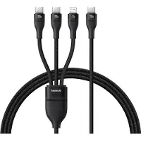 Baseus Flash Series 3 3in1 cable 100W USB-C - USB-C+USB-C+ Lightning 1.5m + 3 x 0.25 m - black