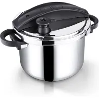 Lamart by Piere PRESSION - Dampkoker med dekke - 34 x 23.5 x 23 cm - 6 L - svart, rustfritt stål