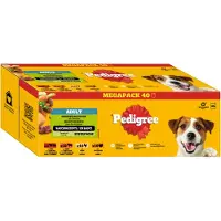 Pedigree Porsjonsposer 40 x 100 g - Blandet utvalg i saus (4 varianter)