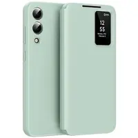 Mtp Products Samsung Galaxy S25 Edge Smart Clear View Flip-etui med kortspor - lysegrønn