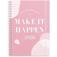 Burde Kalenteri 2026 Make It Happen Roosa A5 Burde