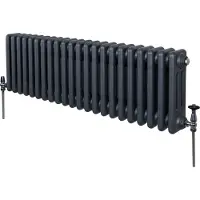 MonsterShop Tradisjonell 3-søyles radiator - 300 x 1012 mm - antrasittgrå