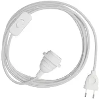 Creative Cables Snakebis E14 Lampeskjerm-kabelsett Med Lampeholder. Farget Stoffkabel Og 2-pinners Plugg 3 M