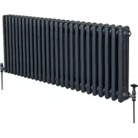 MonsterShop Tradisjonell 3-søyles radiator - 600 x 1192 mm - antrasittgrå