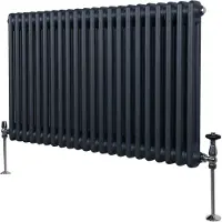 MonsterShop Tradisjonell 2-søyles radiator - 600 x 1012 mm - antrasittgrå