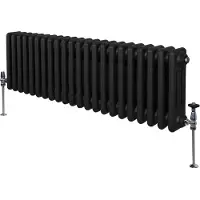 MonsterShop Tradisjonell 3-kolonne radiator - 300 x 1012 mm - Svart