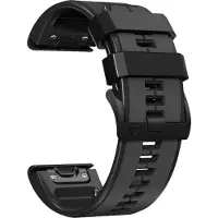 INF 26 mm silikonarmbånd for Garmin Fenix 6X/Fenix7X/7X pro, COROS Black