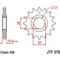 JT Sprockets 530 Ru Jtf579.17rb Steel Fremre Tannhjul