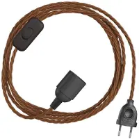 Creative Cables Snakebis Twisted E14 Kabelsett Med Lampeholder. Stoffflettet Kabel Og 2-pin Plugg 3 M