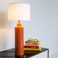 PR Home bordlampe Solo, oransje/hvit, høyde 65 cm