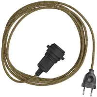 Creative Cables Snake Zig-zag-skjerm-stikkontaktlampe Med Sikksakk-stoffledning Og 2-pinners Plugg 5 M