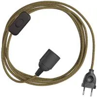 Creative Cables Snakebis Zig-zag E14 Kabelsett Med Lampholder. Sikksakk-stoffledning Og 2-pinners Plugg 3 M