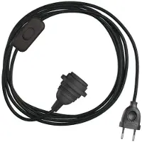 Creative Cables Snakebis E27 Lampeskjerm-kabelssett Med Lampeholder. Farget Stoffkabel Og 2-pinners Plugg 1.8 M