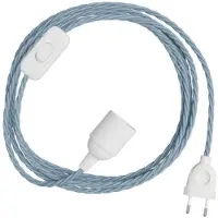 Creative Cables Snakebis Twisted E14 Kabelsett Med Lampeholder. Stoffflettet Kabel Og 2-pin Plugg 3 M