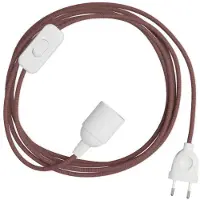Creative Cables Snakebis Zig-zag E27 Kabelsett Med Lampholder. Sikksakk-stoffledning Og 2-pinners Støpsel 3 M