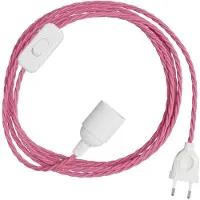 Creative Cables Snakebis Twisted E14 Kabelsett Med Lampholder. Stofftrukket Kabel Og 2-pinners Plugg 1.8 M