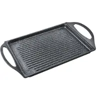 Supreme Støpejernsgrillstein Stripet 28x22 Cm