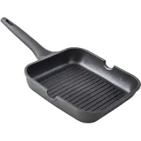 Supreme Grill I Støpt Aluminium Med Fast Håndtak I Stripet Xylan 28 Cm