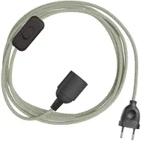 Creative Cables Snakebis Zig-zag E14 Kabelsett Med Lampholder. Sikksakk-stoffledning Og 2-pinners Plugg 1.8 M