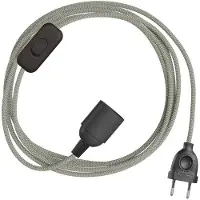 Creative Cables Snakebis Zig-zag E14 Kabelsett Med Lampholder. Sikksakk-stoffledning Og 2-pinners Plugg 1.8 M