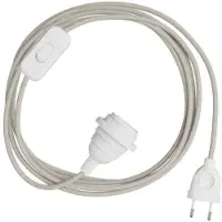 Creative Cables Snakebis E14 Lampeskjerm-kabelsett Med Lampeholder. Farget Stoffkabel Og 2-pin Plugg 1.8 M