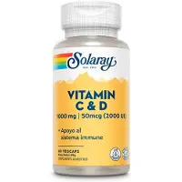 Solaray Vitamin C 1000mgr + D 2000ui 60 Enheter