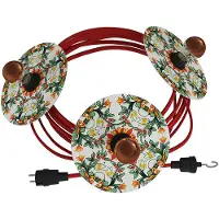 Creative Cables Med Bulb Lumet Maioliche-systemkrans Med Tekstilkabel3 Lampeholdere Og Lampeskjermerkrok Og Svart Støpsel 10 M