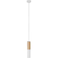 Creative Cables Hengende Lampe Med Tekstilkabel Og Dobbel Tub-e14-lampeskjerm I Tre Og Metall