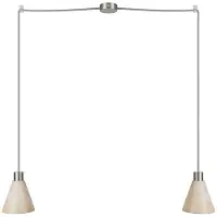 Creative Cables Med Bulb 2-lyspunkters Taklampe Med Konisk Skjerm I Tre