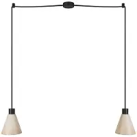 Creative Cables Med Bulb 2-lysters Multippel Pendellampe Med Kjegleformet Treskjerm