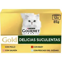 Purina Gull Gourmet Katt Saftige Delikatesser Assortert Mat 12x85g 8 Enheter