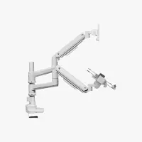 Alterzone Arm Luxe Heavy Duty, Enkel Monitorarm med PC-hylle, Hvit