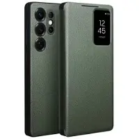 Qialino Samsung Galaxy S25 Ultra Smart View Flip-læretui - grønn