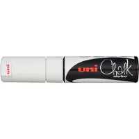 Uni-Ball Chalk Marker, strek 8 mm, hvit, 1 stk.