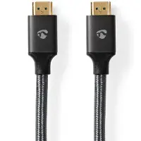 Nedis Cvtb34000gy100 Hdmi-kabel Med Høy Hastighet Over Ethernet Hdmi-hdmi 4k Arc 18 Gbps Bomull 10 M 60hz