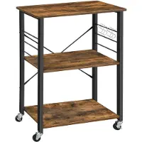 Vasagle Spisebord med 2 benker 110 x 70 x 75 cm - Rustikk Svart/Brun