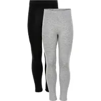 Minymo Leggings - 2-pack - Svart/Grå - - 8 år (128) - Leggings