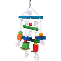 Trixie Træ legetøj med læder & reb, 24 cm