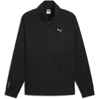 Puma PUMATECH Relaxed Half-Zip Crew Sweat Men, Clothing, Black, L