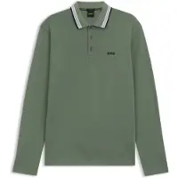 BOSS Plisy 10266738 Green Langermet Poloskjorte