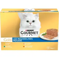 Gourmet Jumbopakke: Gold 96 x 85 g - Blandet (kanin, kylling, laks, nyrer)