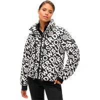 Superdry for woman. WS110169A Black, white Boxy Puffer Ski Coat (S), Casual, Sustainable, Recycled nylon