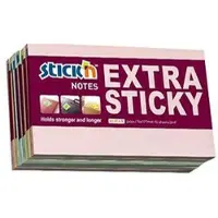 StickNFind Notisblokker Extra Sticky Multipacks 6 stk 76x127 90 Blad Pastell