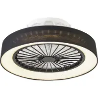 QAZQA Takvifte svart med stjerneeffekt 47 cm inkl. LED dimbar med fjernkontroll - Emily